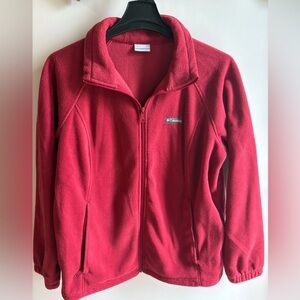 COLUMBIA Sportswear 1X Maroon BENTON SPRINGS FLEECE JACKET, Inside Pockets XL